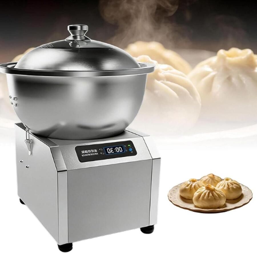 Deegkneedmachine Elektrische mixer Bakken thuis Dubbele rotatie 5kg capaciteit Zilver