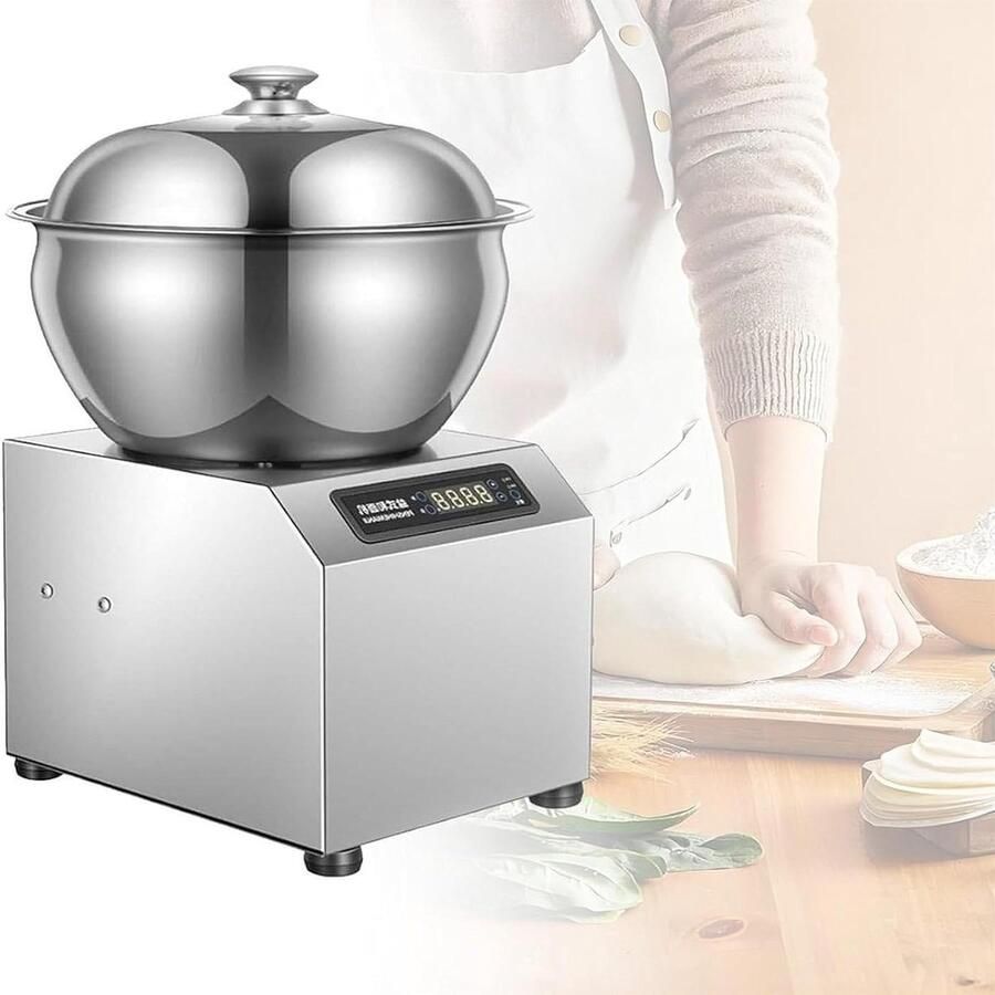 Deegkneedmachine Keukenmixer Deegmixer Brood Bakken Dubbele Rotatie Kneedfunctie 8L Kom Zilver