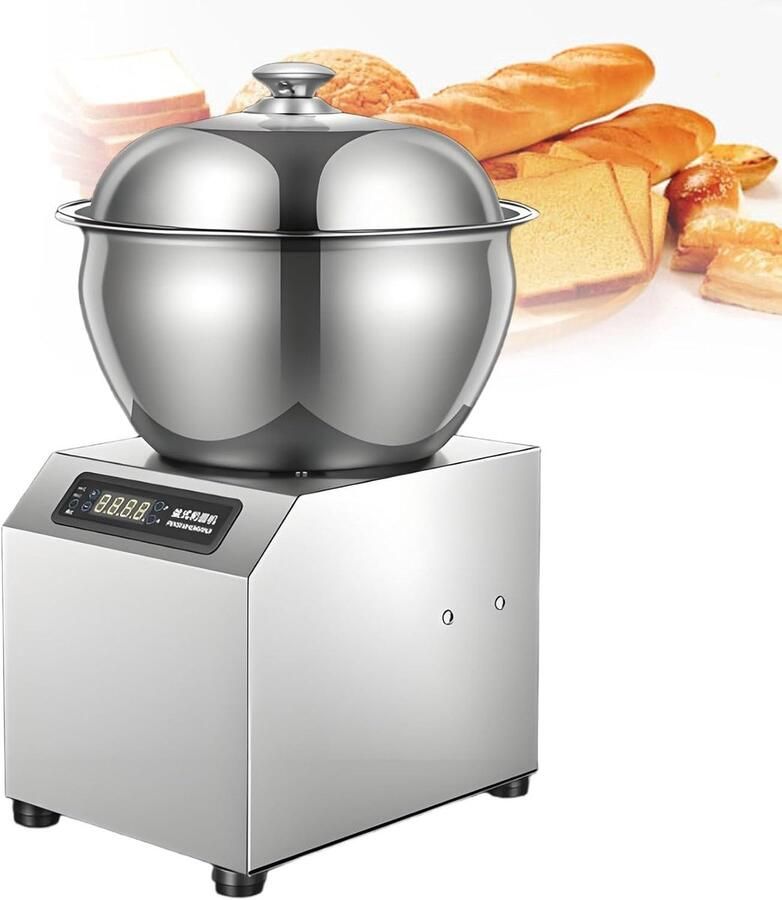 Deegkneedmachine Keukenmixer Professioneel Koken Bidirectioneel Roterend 5kg Capaciteit Zilver