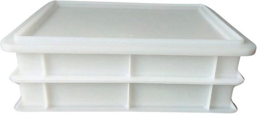 Deegkratten Set Pizza Bakken Deeg Laten Rijzen Stapelbaar met Deksel 40x30x7cm Wit