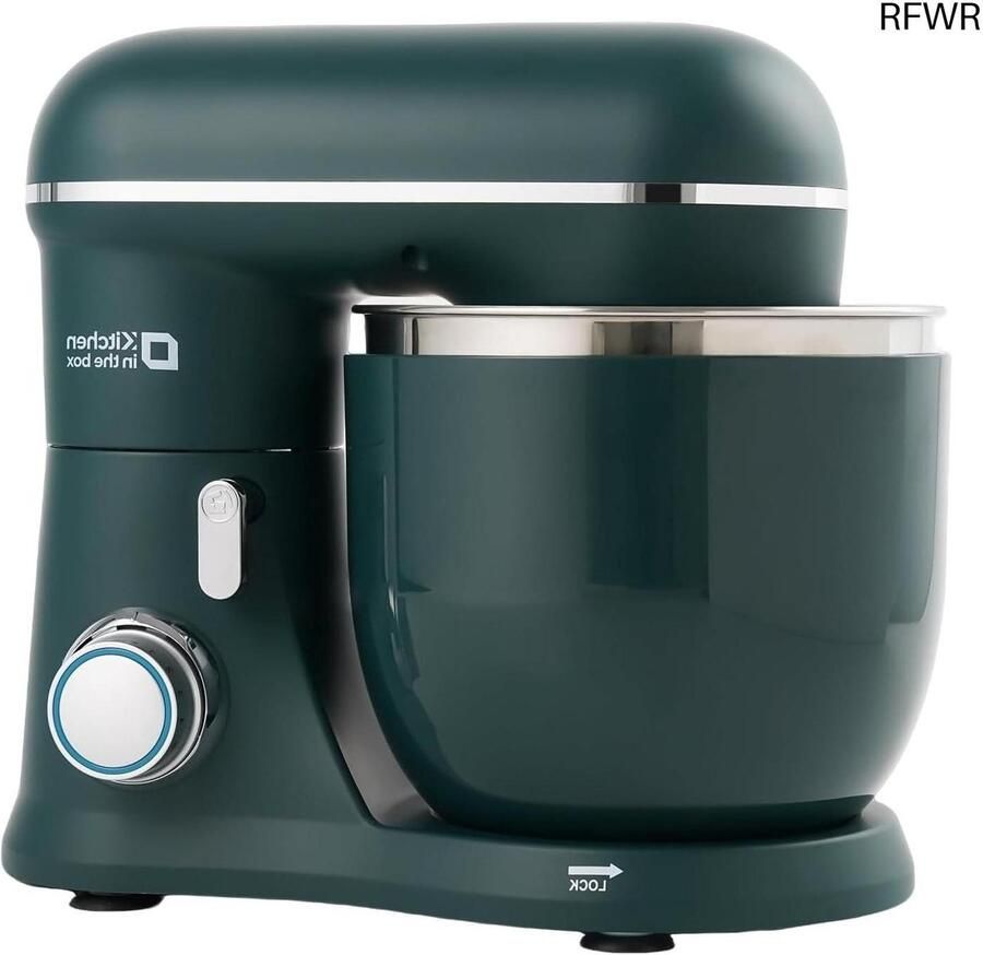 Keukenmachine Standmixer Elektrisch Bakken en Koken Dubbele Mengkommen 4.5L + 5L Donkergroen