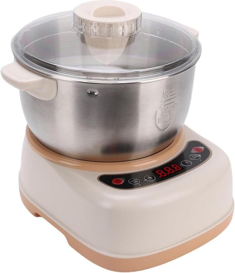 Deegmachine Met Fermentatie Automatische Kneedmachine Brood Bakken Roestvrij Staal 5 Liter Capaciteit Zilver