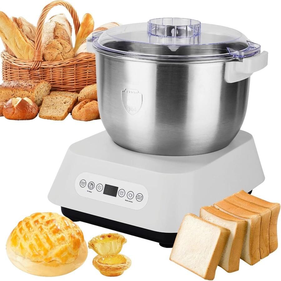 Deegmachine Roestvrijstalen mixer Brood bakken Met fermentatie 7 liter Wit
