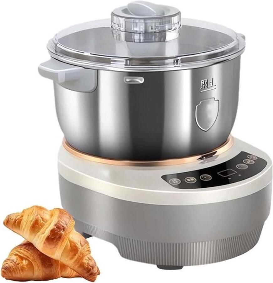 Deegmaker Broodmixer Voor thuis bakken Met fermentatiefunctie 5 liter Zilver