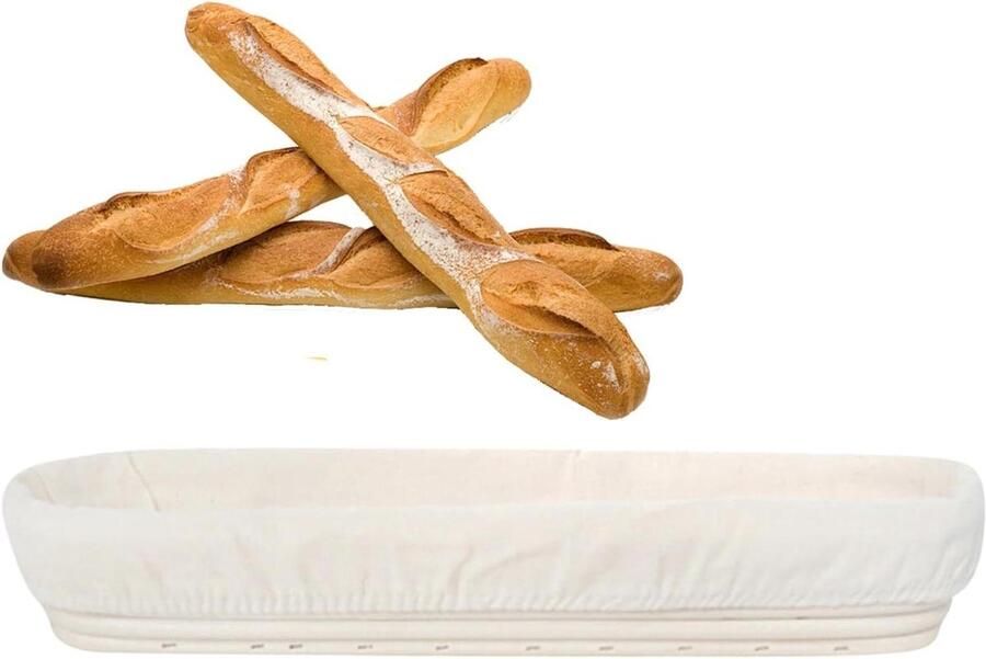 Deegmand Rijsmand Bakmand Brood Bakken Natuurlijk Rotan Geweven 43 x 9 x 55 cm Niet gespecificeerd