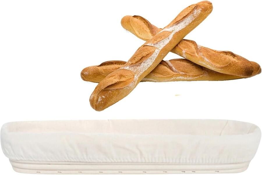 Gistingsmanden Deeg Bakmand Rotan Brood Bakken Natuurlijk Vochtregulatie 34 x 10 x 55 cm Natuurlijk