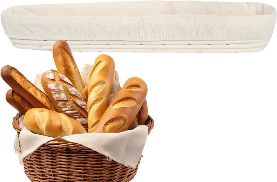 Deegmanden Rotan Rijsmanden Brood Broodbakken Thuis Natuurlijk Materiaal 43 cm Lengte Natuurlijk