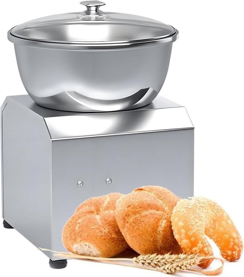 Deegmenger Keukenmachine Deeg Kneden Professionele Spiraalmenger 3kg Kom Zilver
