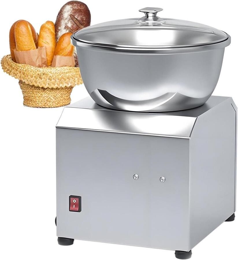 Deegmenger Keukenmachine Deegmaker Kneedmachine Bakken Thuis Grote Roestvrijstalen Kom 3 kg Capaciteit Zilver