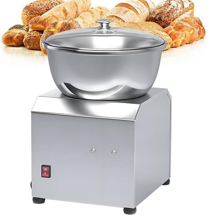 Deegmenger Keukenmachine Spiraalkneedmachine Mixer Deeg Kneden Mengen Dubbele Rotatie Motor 3 kg Capaciteit Zilver