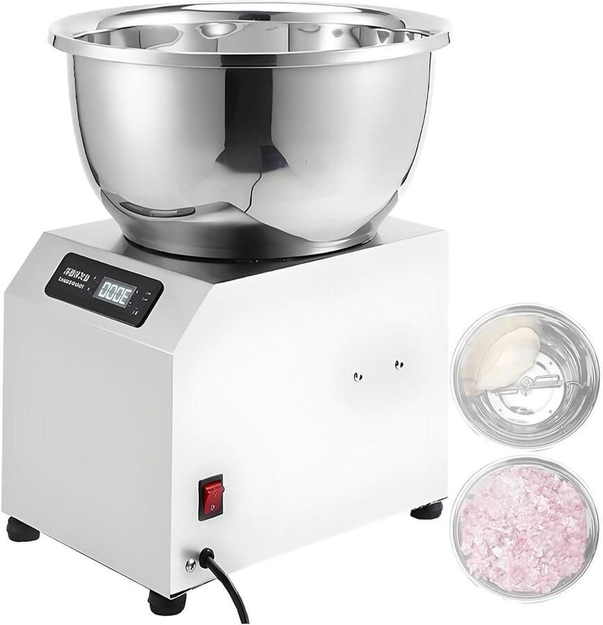 Deegmenger Spiraal Deegkneder Elektrisch Brood Gebak Pizza Dubbele Rotatie 5kg Capaciteit Zilver