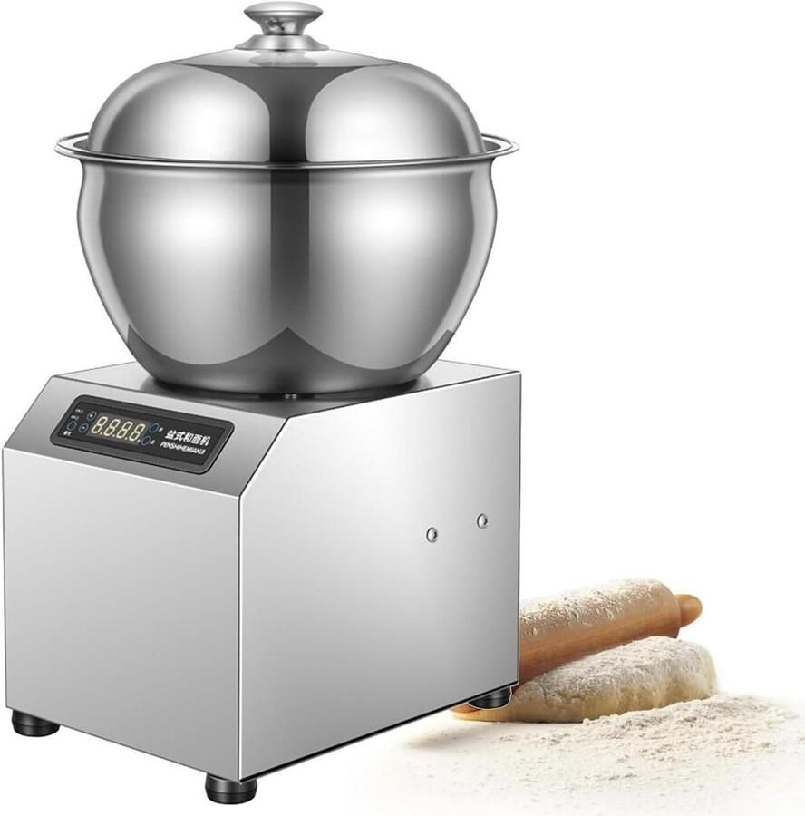 Deegmengmachine Keukenmixer Bakken Thuis Bidirectionele Rotatie 8 kg Capaciteit Zilver