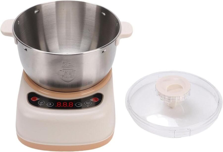 Deegmixer Broodmaker Kneedmachine Keukenmachine Zelf Brood Maken Met Fermentatie Functie 5 Liter Zilver