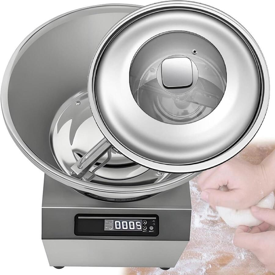 Deegmixer Elektrisch Deegkneedmachine Brood Deeg Mengen Dubbele Roterende Kom 8 kg Zilver