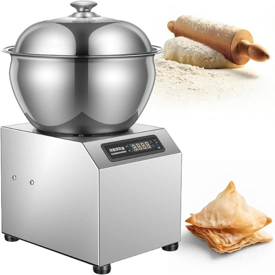 Deegmixer Elektrische Kneder Bakken Thuis Dubbele Rotatie 8KG Capaciteit Zilver