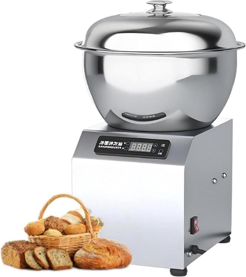 Deegmixer Keuken Elektrische Mixer Brood Deeg Maken Dubbele Rotatie 5 Kg Capaciteit Zilver