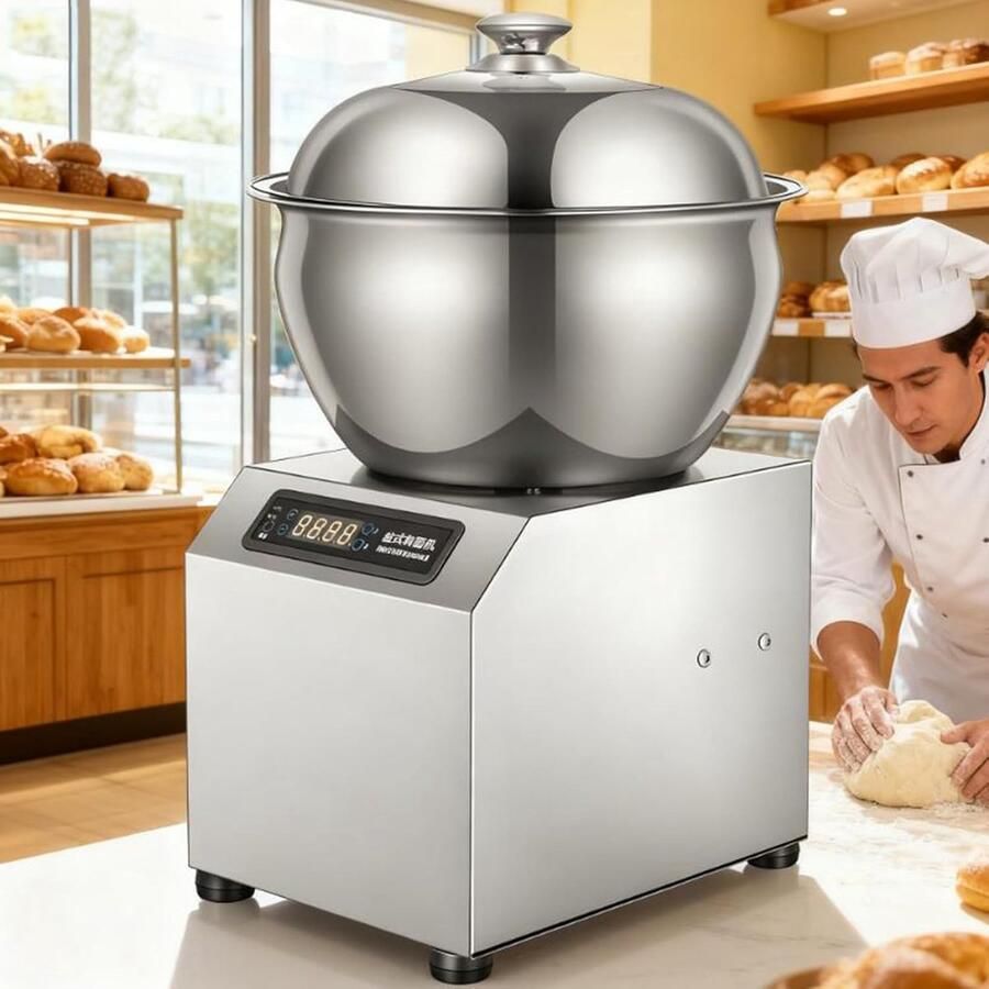 Deegmixer Keukenmachine Kneedmachine Bakken Thuis Commercieel Automatische Timingfunctie 5kg 8kg Capaciteit Zilver