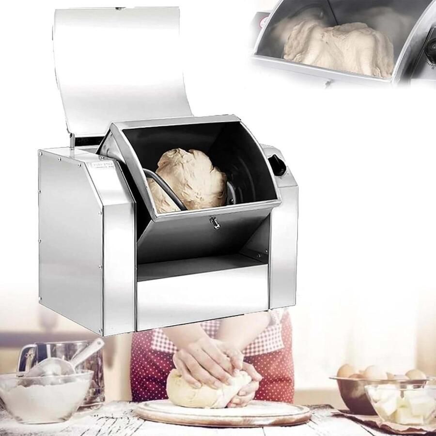 Deegmixer Keukenmachine Kneedmachine Bakken Thuis Grote Capaciteit 10 Liter Kom Zilver