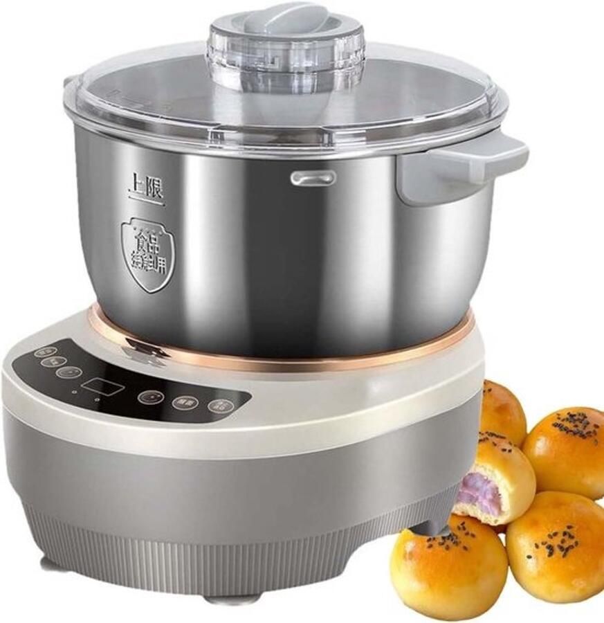 Deegmixer Keukenmachine Kneedmachine Professioneel Bakken Met Fermentatiefunctie 5L of 7L Zilverkleurig