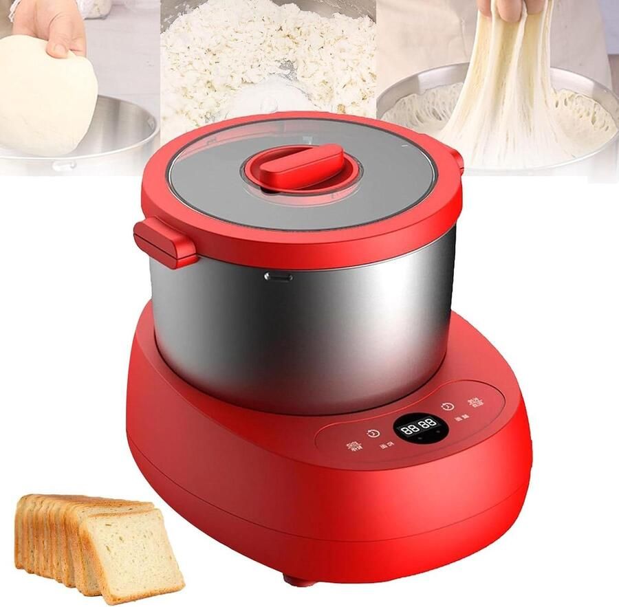 Deegmixer Keukenmachine Mixer Bakken Brood Multidimensionale Mengfunctie 5 Liter Rood