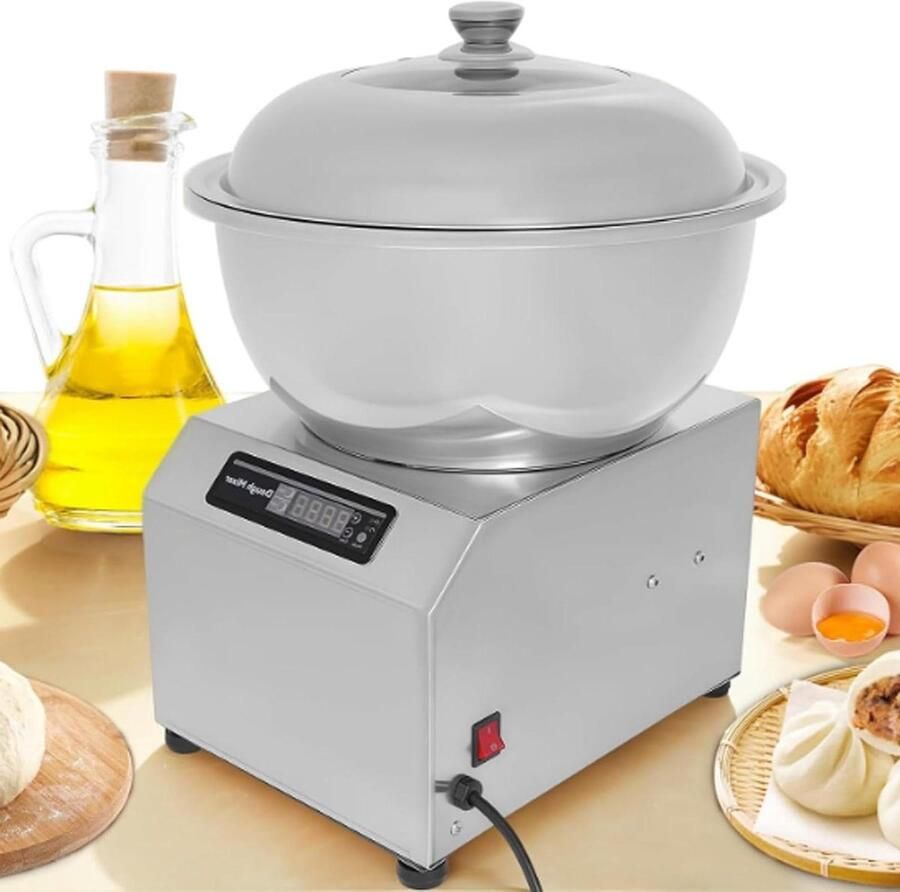 Deegmixer Keukenmachine Professioneel Koken Dubbele Rotatie Spiraal 5kg Capaciteit Zilver