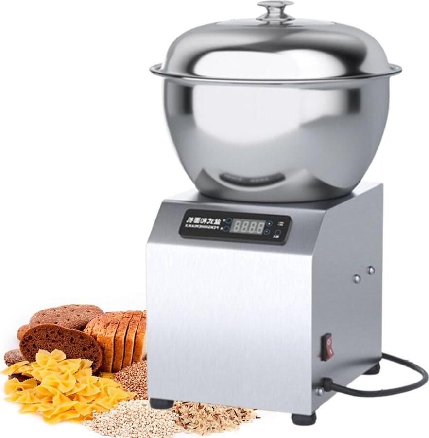 Deegmixer Kneedmachine Banketbakkersmachine Deeg Bereiden Krachtige Spiralen Arm 5-8 kg Zilver
