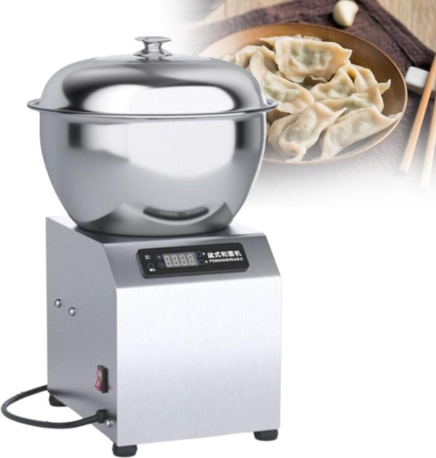 Deegmixer Kneedmachine Deegknaeder Brood Bakken Krachtige Spiraalvormige Arm 5 kg Zilverkleurig
