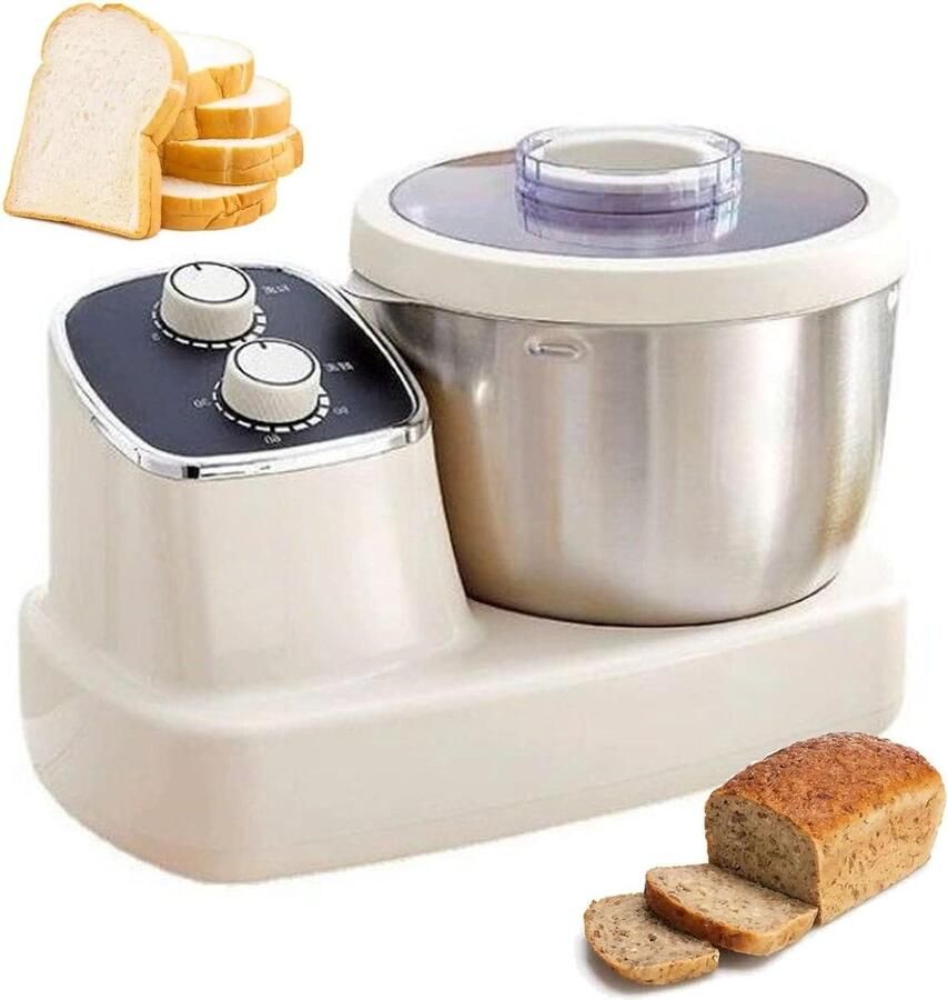 Deegmixer Kneedmachine Keukenmachine Brood Pizza Maken Thermostatische Gisting 5L 7L Gebroken Wit