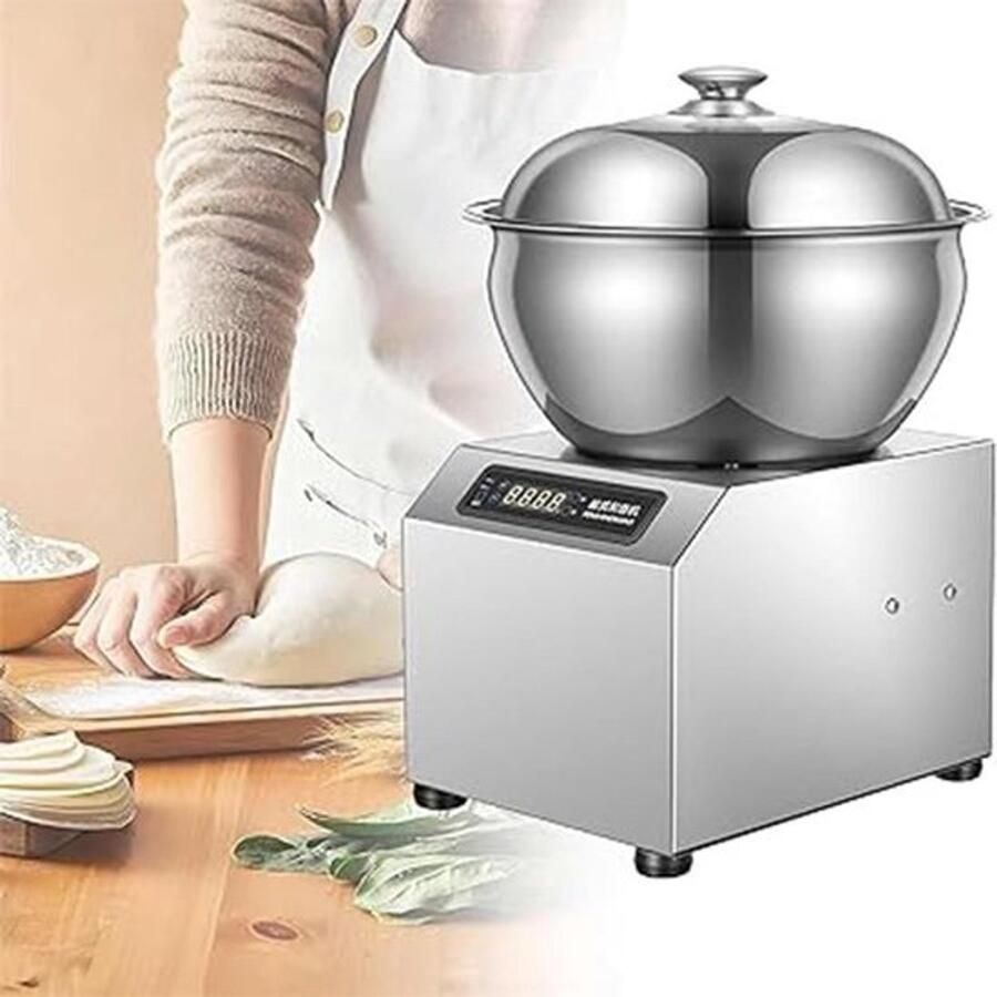 Deegmixer Roestvrij Staal Professionele Mixer Bakken En Koken Krachtige Motor 1800W 5L Capaciteit Zilver