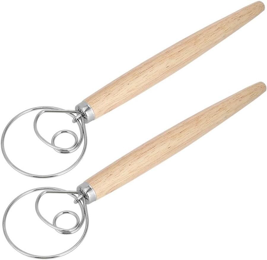 Deegmixer Set Keuken klopper Bakken Ingrediënten Mengen Ergonomisch Houten Handvat 2 Stuks Niet Van Toepassing
