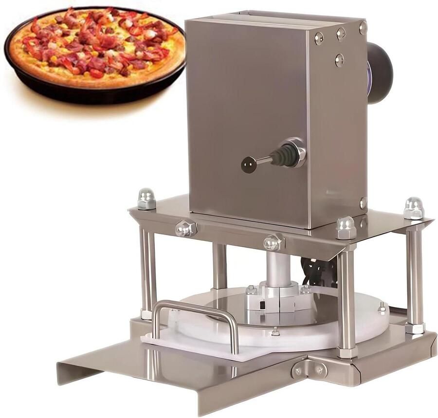 Deegpers Machine Pizza Gebak Snel Deeg Vormen Elektrische Kracht 22cm Plaat Zilver