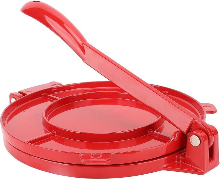 Deegpers Plattebrood Maker Zelf Tortillas Maken Aluminium Legering 25 cm Zilver