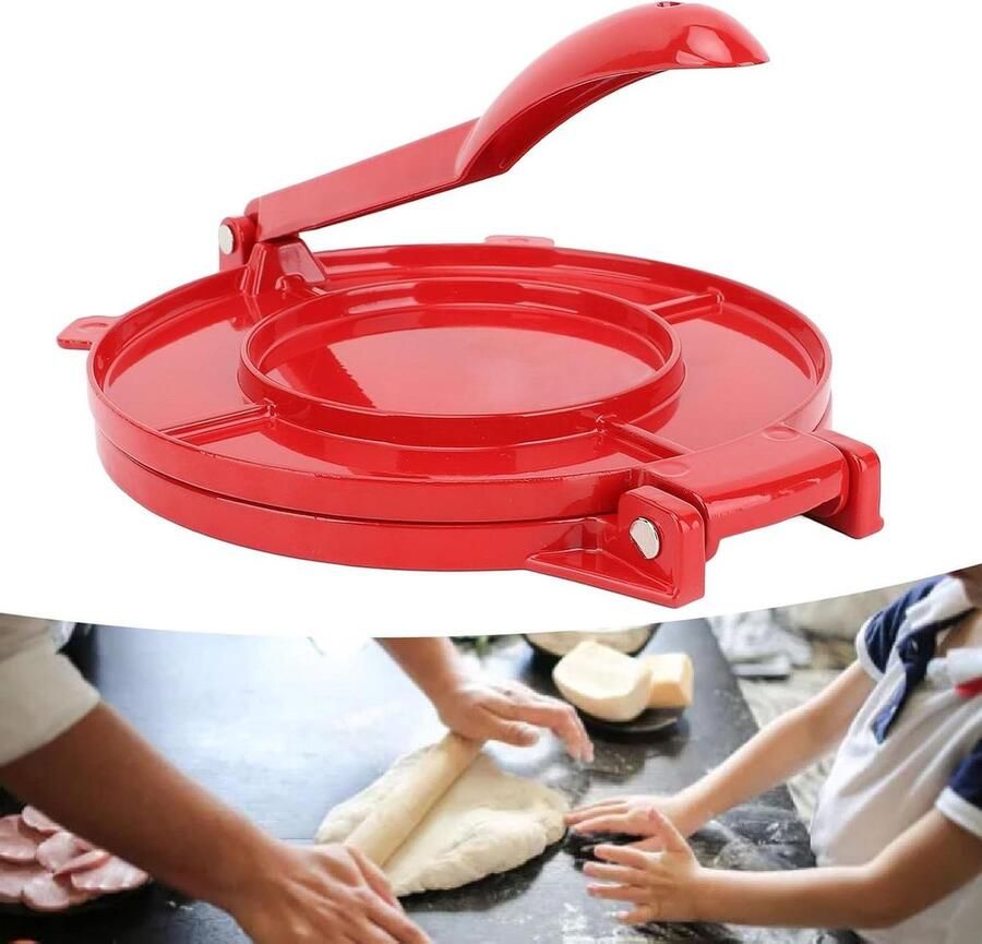 Deegpers Tortilla Maker Platte Broden Maken Gebruiksvriendelijk Ontwerp 25 cm Zilver