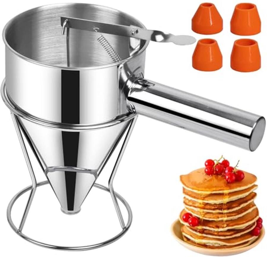 Deegportioneerder 1200 ml – Roestvrij Staal Deegdispenser voor Pannenkoeken en Bakwaren