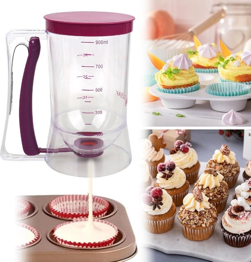 Deegportioneerder met Muffinvormpjes 100 Stuks Taartdeegdispenser en Crêpesmaker