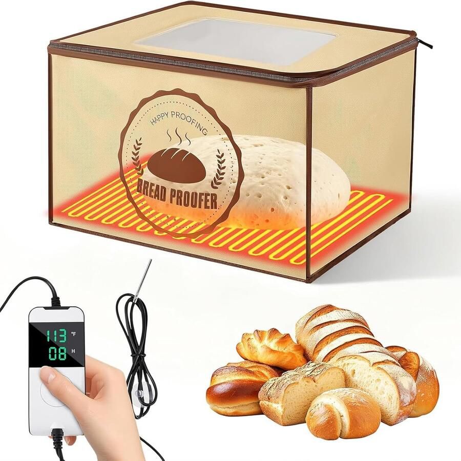 Deegrijskast Broodrijskist Fermentatiekast Yoghurtmaker Perfect Brood Rijzen Nauwkeurige NTC Sensor 39x30x24 cm Wit