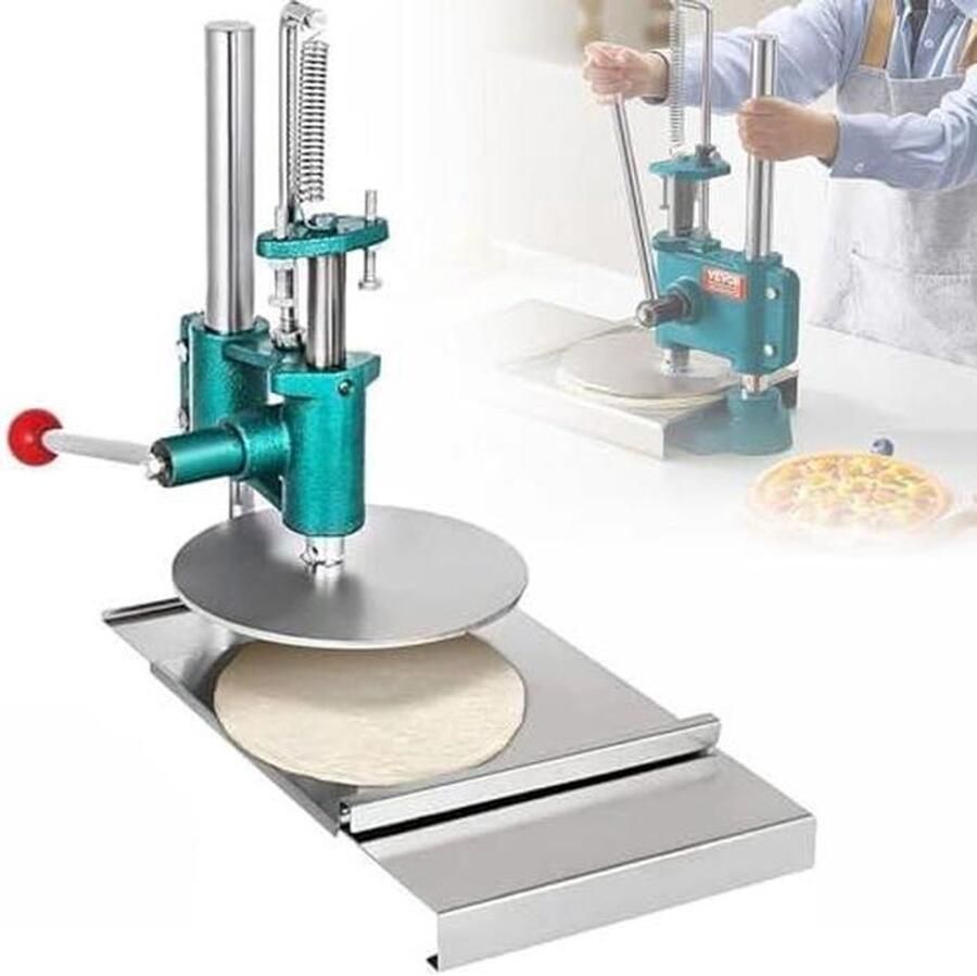 Deegroller Persmachine Pastamachine Deegvel Bakken en Pizza Maken Roestvrij Staal 20 cm Zilver