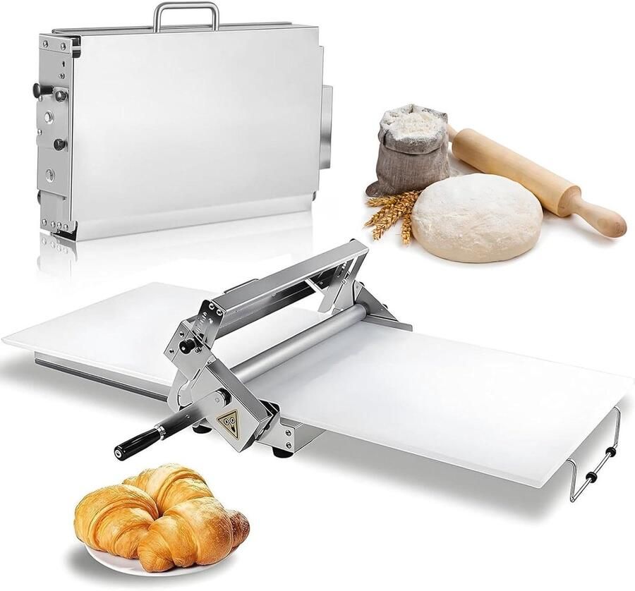 Deegrolmachine Vouwdeegplaat Bakken Thuis 55 Dikte-instellingen 103x58cm Zilver