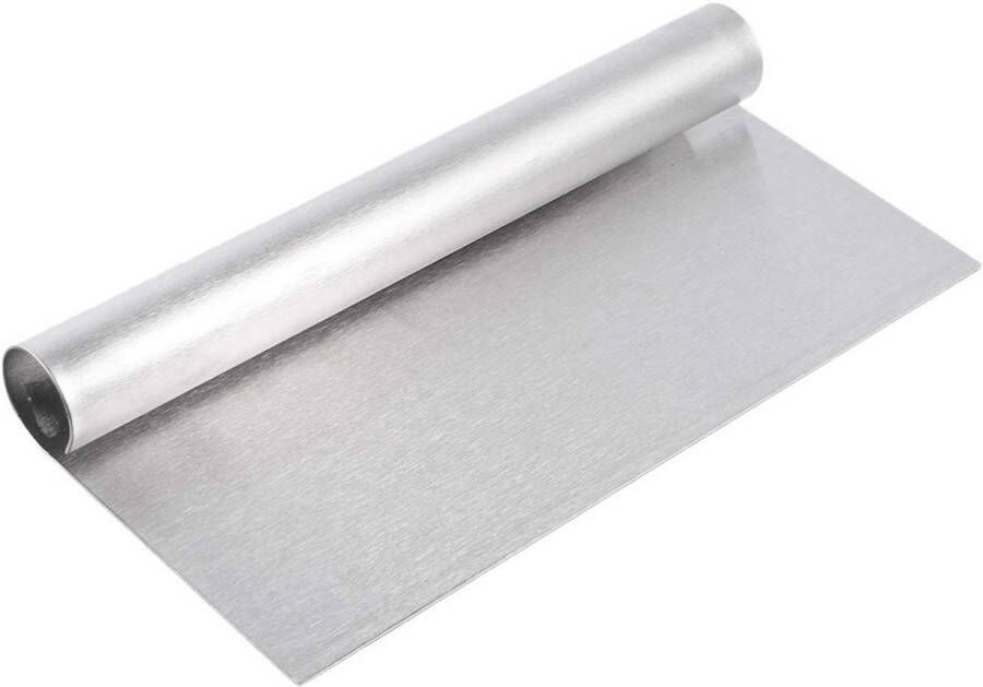 Deegsnijder en -spatel van roestvrij staal voor bakken van deegtaart en pizza 20 x 10 cm