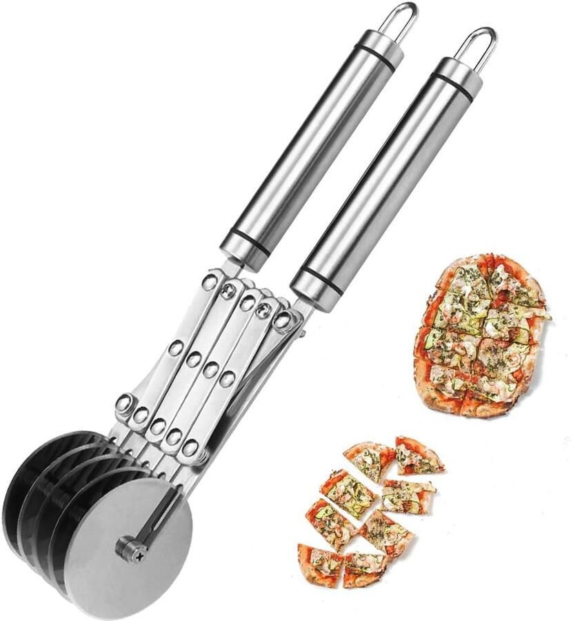 Deegsnijder met 5 wielen voor gebak pizza en pasta