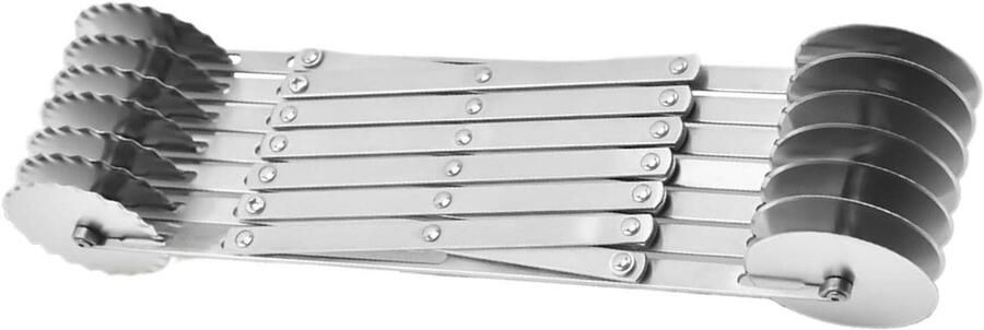 Deegsnijder Wiel Gebak Snijder Pasta Maken Verstelbare Breedte 33x5 Centimeter Zilver