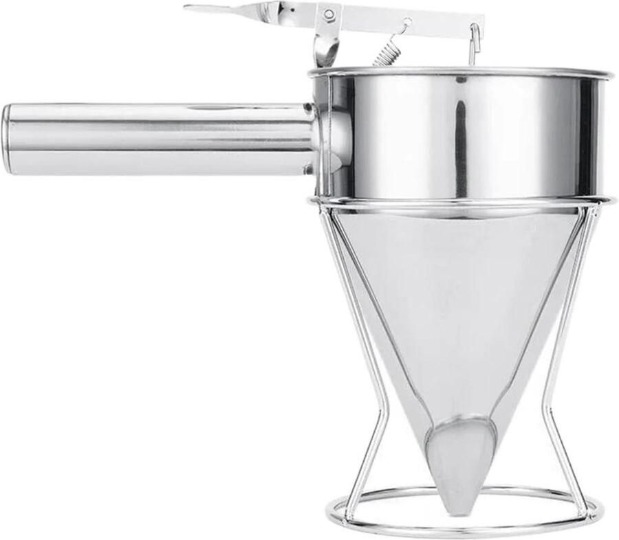 Deegverdeler Trechter Beslag Dispenser Bakken Maken Schone Uitgieting 600 ml Zilver
