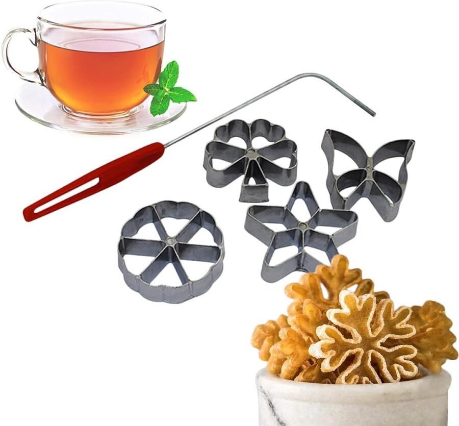 Deegvorm Hworost wafelijzer wafelbakkerij set van 4 stuks (2 cm)