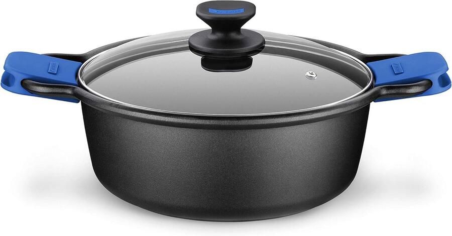 Deegwarenpan 20 cm Zwart Blauw voor Alle Warmtebronnen en Inductie