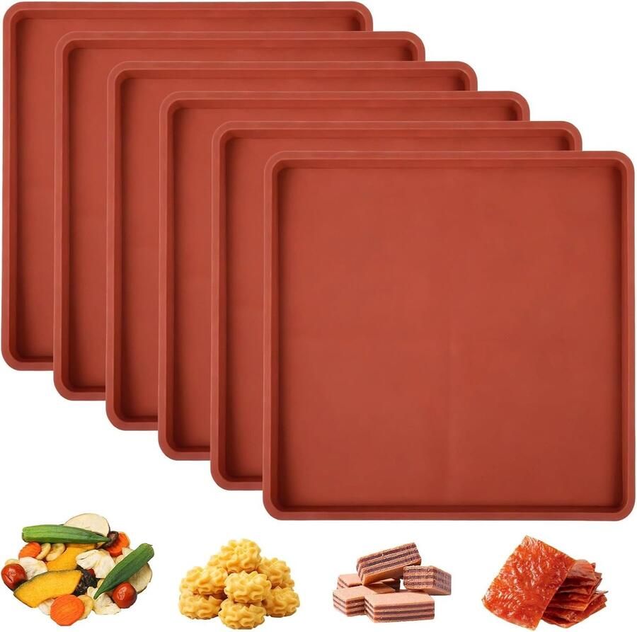 Dehydrator Vellen Bakplaten Lades Voedsel Drogen Morsbestendig Ontwerp 35x35 cm Bruin