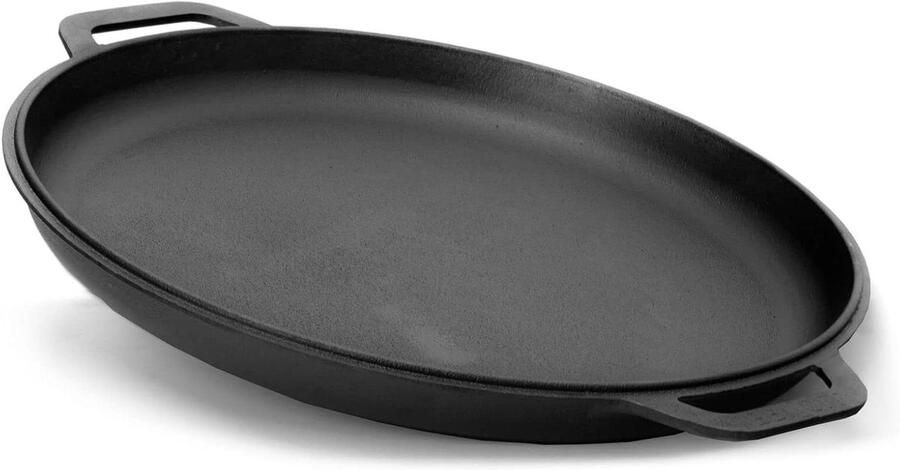 Deksel Braadpan Gietijzeren Pan Deksel Koken en Braden Universeel Inzetbaar 40 cm diameter Zwart