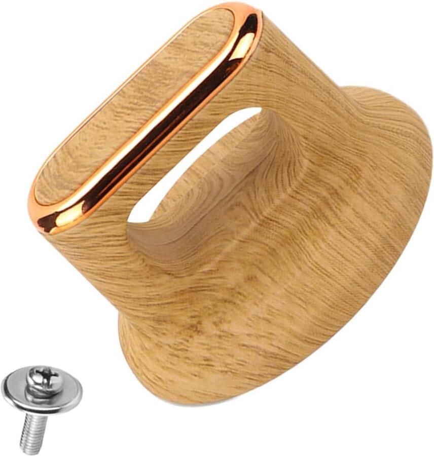 Deksel Handvat Kookgerei Vervanging Veilig Koken Hittebestendig Hout 7.7 x 6.2 x 4.5 cm Kaki