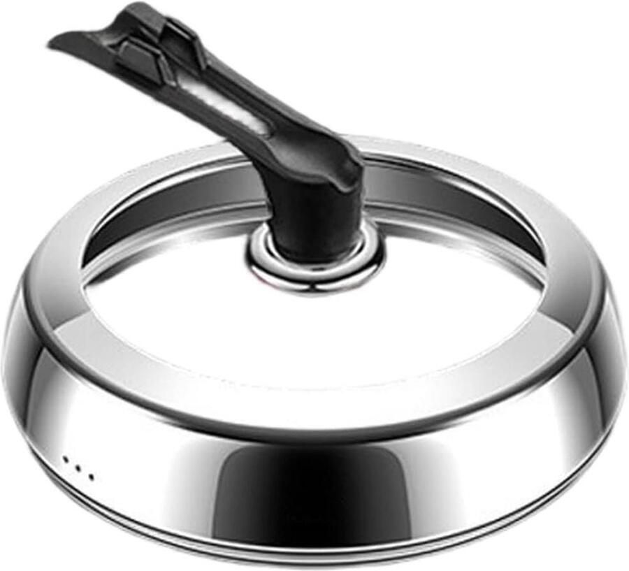 Deksel van Gehard Glas Potdeksel Panonderzetter Koken en Bakken Stoom Venting Systeem 34 cm Zilver