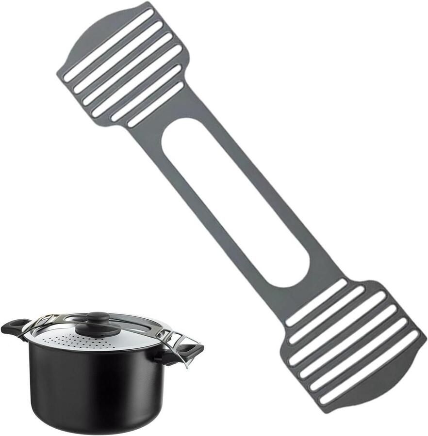 Dekselhouder Slowcooker Kookpan Band Koken en Bakken Hittebestendig Siliconen 31x8 cm Grijs