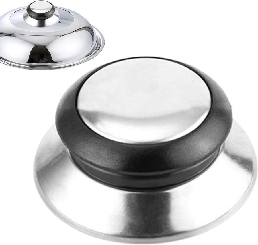 Dekselknop Keukengerei Pannenhandgreep Vervanging Veilig Koken Hittebestendig Ontwerp 5.8 x 4.8 cm Zilver